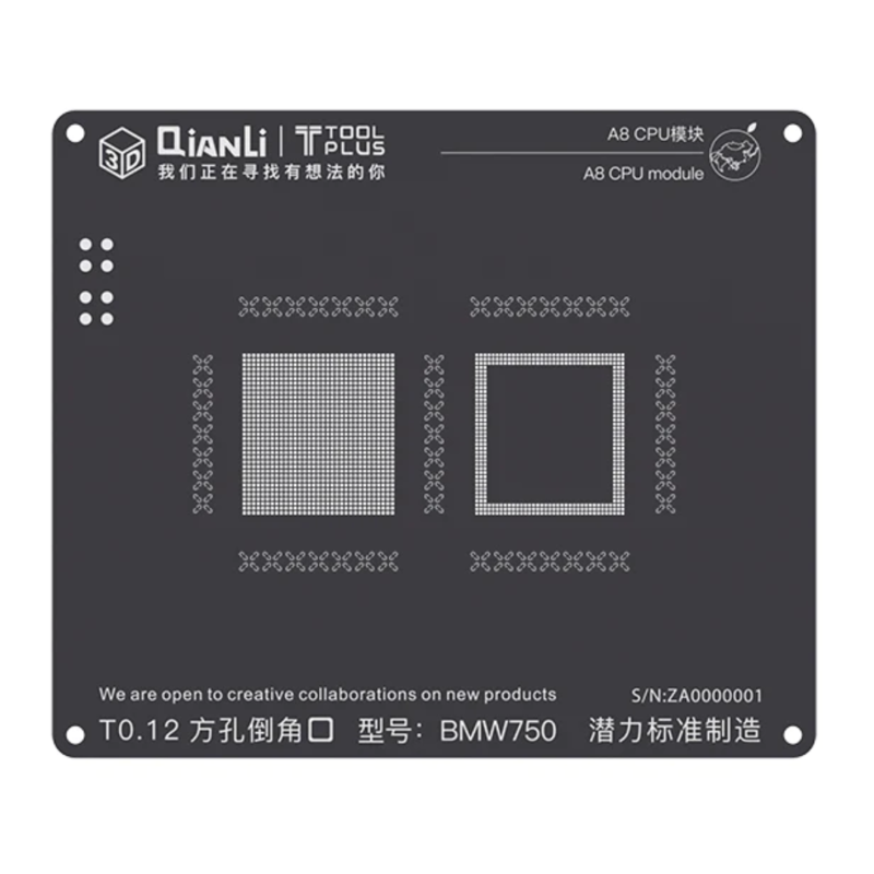 Qiali 3D Black Stencil CPU Iphone A8